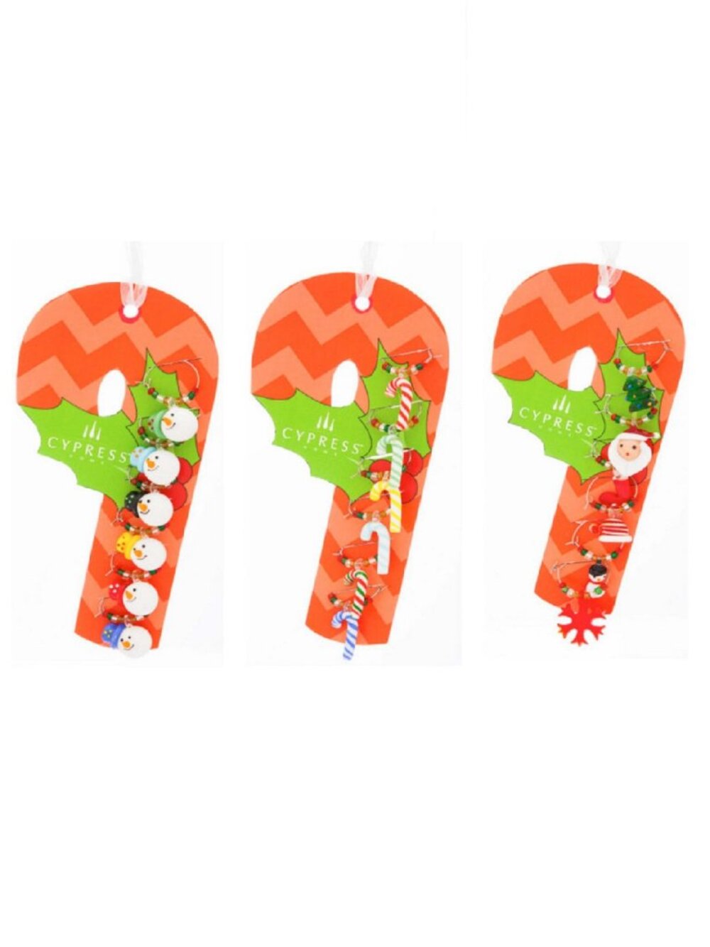 Set of 18 Christmas Holiday Wine Glass Charms on Candy Cane Gift Tags